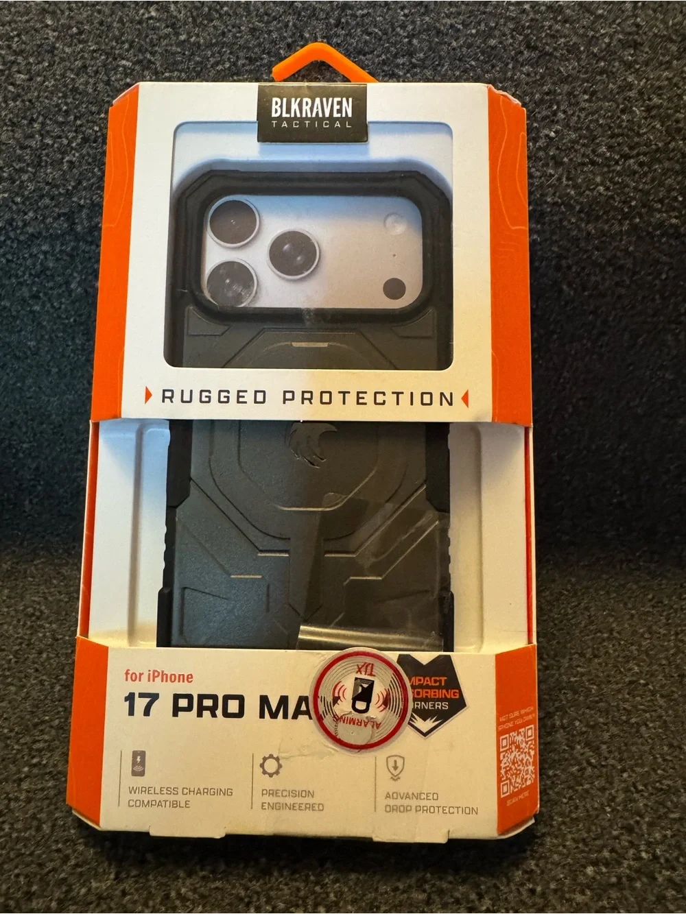 NEW- BLKRAVEN Tactical iPhone 17 Pro Max Case Rugged Heavy Duty Cover - Black